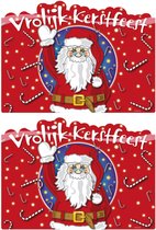 2x stuks deurbord kerstmis vrolijk kerstfeest 48 x 35 cm kerstversiering - Kerstdecoratie deurborden/huldeborden