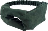 Fako Fashion® - Suède Cross Haarband - Hoofdband - Velours Suède - Groen