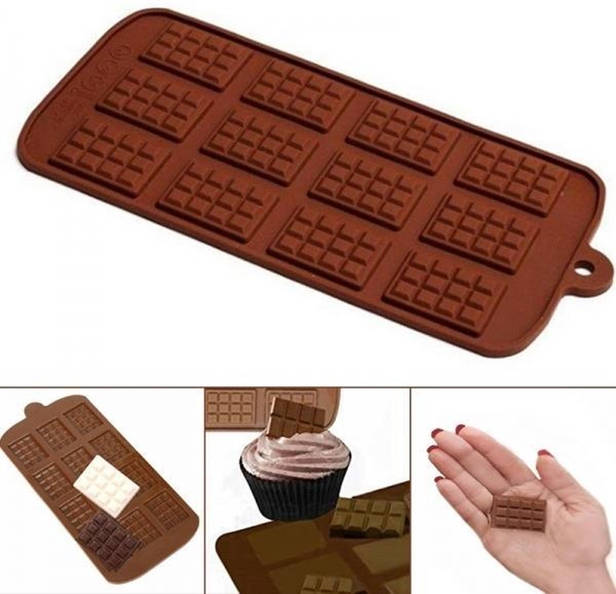heuvel pop tekst Mini chocolade reepjes vorm - Siliconen chocolade mal - snoepjes - 2 Stuks  | bol.com