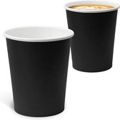 Zwarte 240 ml kartonnen bekers voor cappuccino - zonder deksel - 100 stuks