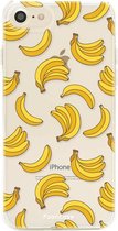 Fooncase Hoesje Geschikt voor iPhone SE (2020) - Shockproof Case - Back Cover / Soft Case - Bananas / Banaan / Bananen