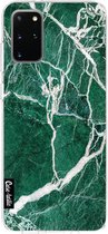 Casetastic Samsung Galaxy S20 Plus 4G/5G Hoesje - Softcover Hoesje met Design - Dark Green Marble Print