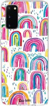 Casetastic Samsung Galaxy S20 4G/5G Hoesje - Softcover Hoesje met Design - Sweet Candy Rainbows Print