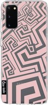 Casetastic Samsung Galaxy S20 4G/5G Hoesje - Softcover Hoesje met Design - Abstract Pink Wave Print