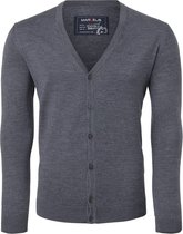 MARVELIS heren vest wol - V-hals - antraciet grijs melange -  Maat: 3XL