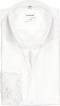 Seidensticker shaped fit overhemd - wit fijn Oxford - Strijkvrij - Boordmaat: 44