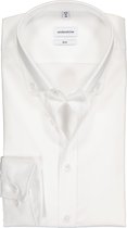 Seidensticker slim fit overhemd - button-down - wit - Strijkvrij - Boordmaat: 37