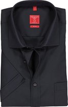 Redmond regular fit overhemd - korte mouw - antraciet grijs - Strijkvriendelijk - Boordmaat: 45/46