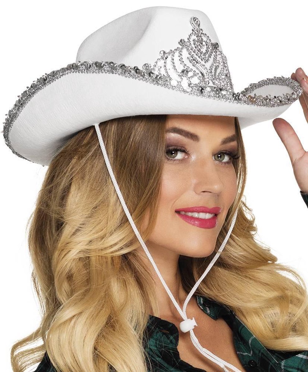 Chapeau de princesse cowboy blanc pour femme - Têtière habillée | bol.com