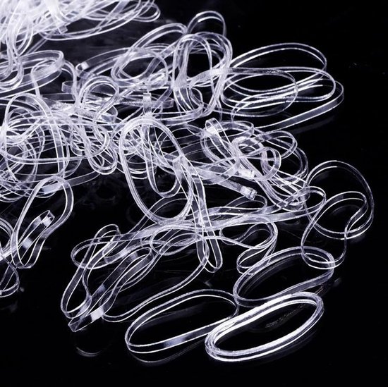 Haar elastiekjes - Baby elastiekjes - 500 stuks - Transparant -  Haaraccessoires -... | bol.com