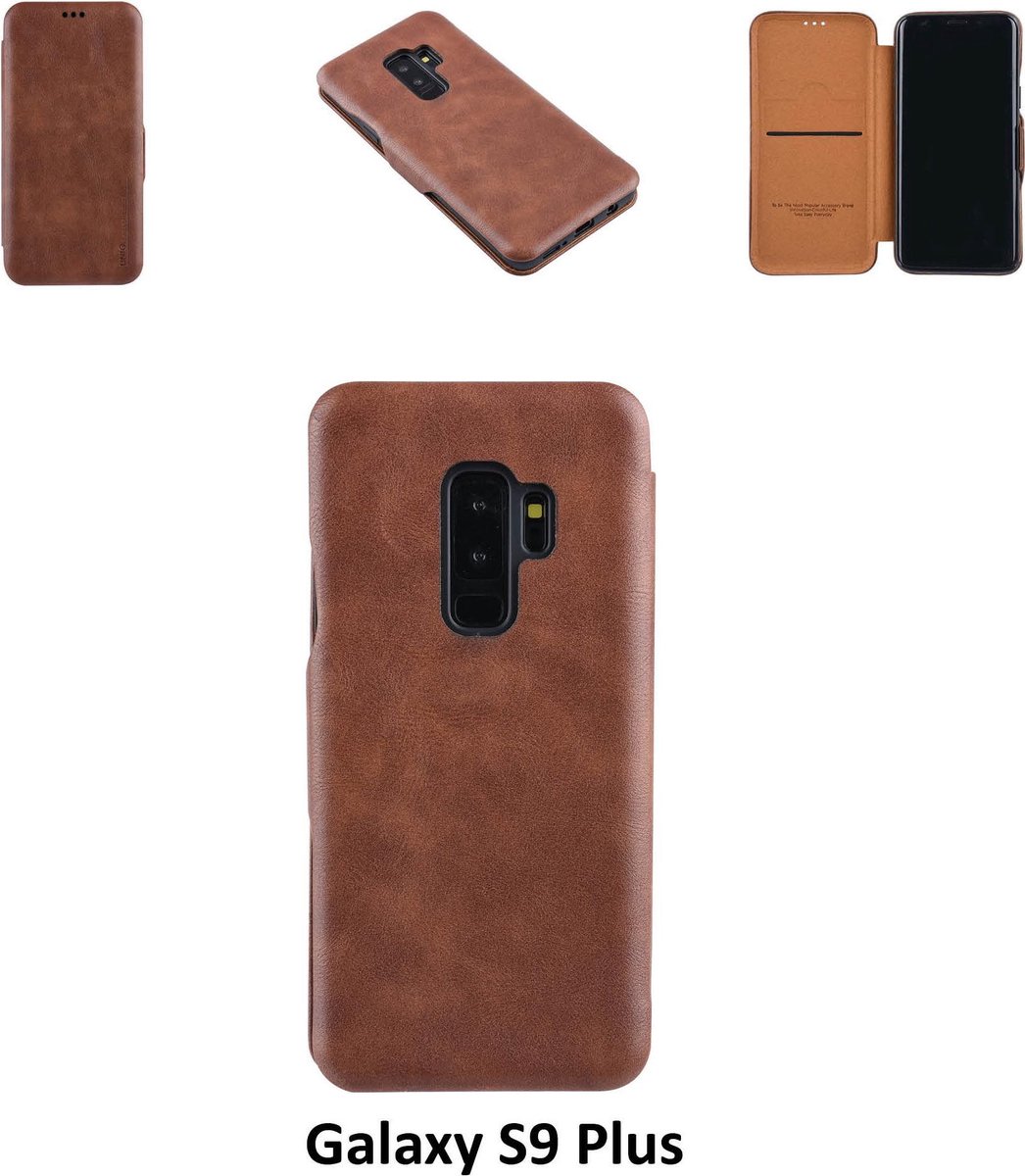 UNIQ Accessory Bruin hoesje Galaxy S9 Plus - Luxe Book Case (G965)