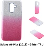 Kleurovergang Roze Glitter TPU Achterkant voor Samsung Galaxy A6 Plus (2018) (A6 Plus 2018)