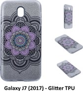 Uniek motief Glitter flower TPU Achterkant voor Samsung Galaxy J7 (2017) (J730F)- 8719273282830