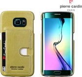 Groen hoesje van Pierre Cardin - Backcover - Stijlvol - Leer - voor de Galaxy S6 Edge - Luxe cover