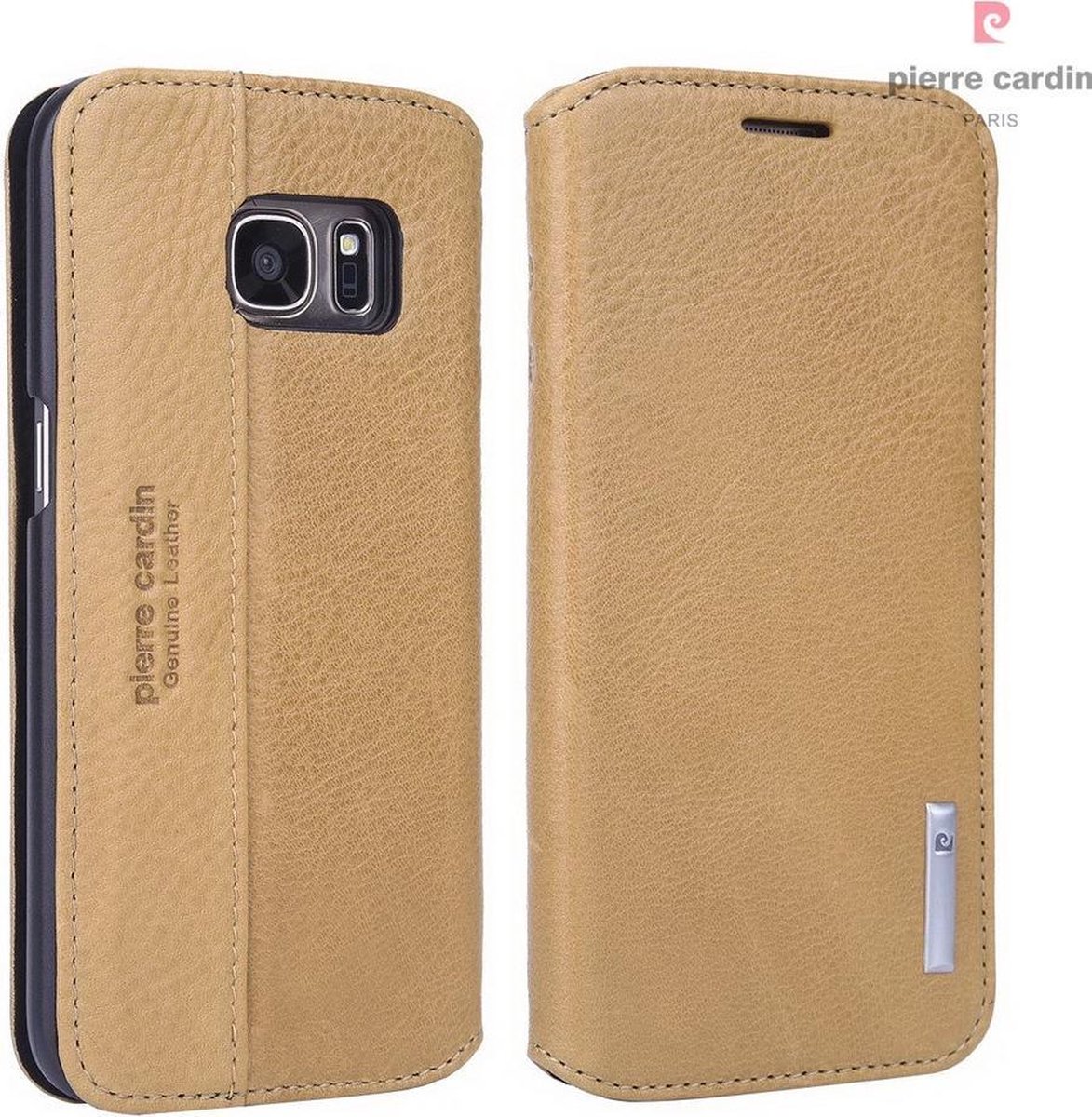 Pierre Cardin Geel hoesje Galaxy S7 - Book Case - Pasjeshouder - Magneetsluiting
