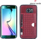 Rood hoesje Pierre Cardin - Backcover - Stijlvol - Leer - Galaxy S6 Edge - Luxe cover