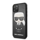 Zwart hoesje van Karl Lagerfeld - Backcover - Ikonik Karl - iPhone 11 Pro - Full Body - KLHCN58IKPUBK