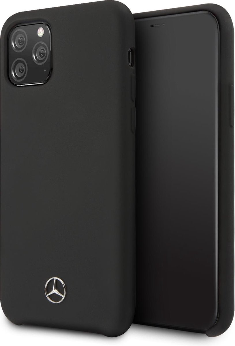 Mercedes-Benz Liquid Silicone Back Cover - Geschikt voor Apple iPhone 11 Pro (5.8") - Zwart