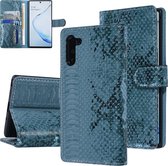 UNIQ Accessory Turquoise Slangenleer hoesje voor Galaxy Note 10 - Book Case(N970F)