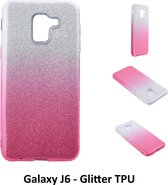 Kleurovergang Roze Glitter TPU Achterkant voor Samsung Galaxy J6 (J600F)