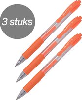 Pilot G-2 - Stylo bille Gel Ink Neon Orange 3 pièces - Pointe Moyenne
