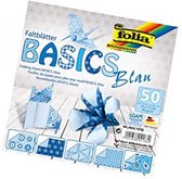 Vouwbladen 15x15cm 80g 10x5 ass. basics blauwVouwbladen 15x15cm 80g 10x5 ass. basics blauw