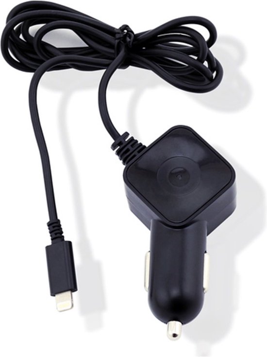 Muvit autolader Apple lightning connector - zwart - 1 Amp - 1.2m