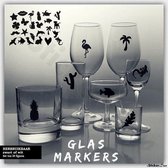 Glas Markers - 24 stuks - Zwart