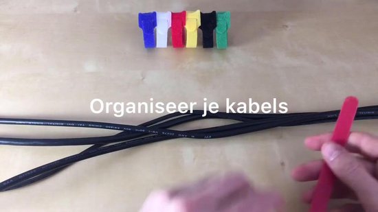 Klittenband kabelbinders 200 x 12mm / zwart (100 stuks