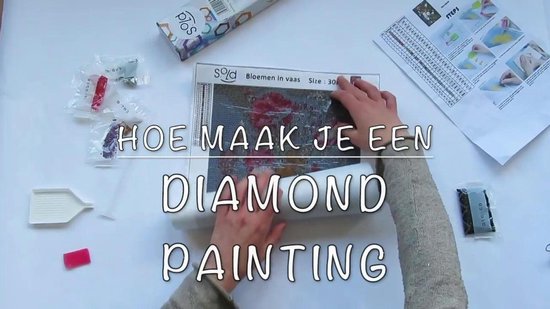 S.old - Diamond Painting Adults - Full Coverage - Strass carrés - Comprend des outils - Fleurs dans un vase