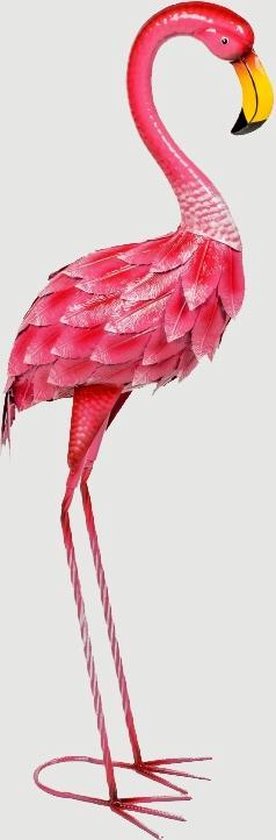 Zo snel als een flits Netto Eigendom Tuinbeeld Flamingo metalen tuindecoratie Roze Flamingo Large | bol.com