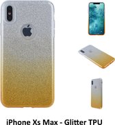 Kleurovergang Goud Glitter TPU Achterkant voor Apple iPhone Xs Max