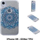 Uniek motief Glitter flower TPU Achterkant voor Apple iPhone XR- 8719273282649