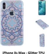 Uniek motief Glitter flower TPU Achterkant voor Apple iPhone Xs Max- 8719273282632