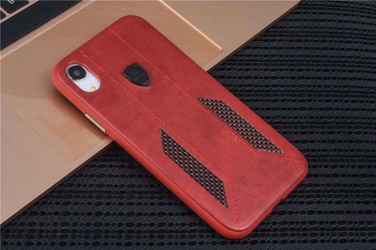 UNIQ Accessory iPhone XR Kunstleer Hard Case Back cover - Rood- 8719273284315