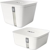 Voedselbewaardoos Vacuüm Box Set - 2 Bewaardozen - Wit - 1 Large, 1 Medium