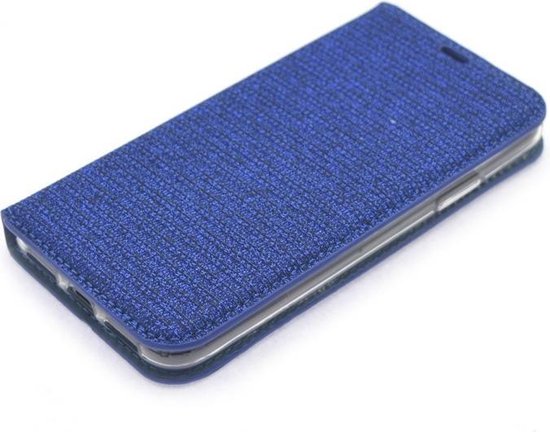 Apple iPhone X; Coque iPhone Xs Card Holder Blauw Book - Fermeture magnétique
