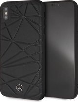 Zwart hoesje van Mercedes-Benz - Backcover - Avantgarde - Leer - voor de iPhone Xs Max - Silicone rand