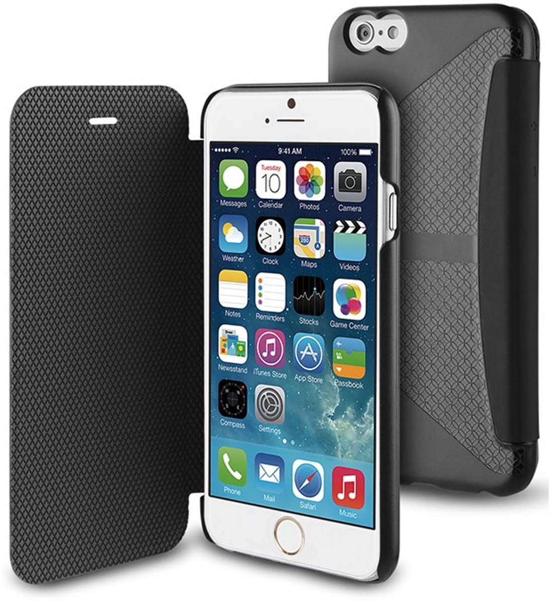 Muvit Folio Card Case voor Apple iPhone 6 / 6S - Zwart
