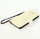 Hoesje voor iPhone 5-5s-SE - Wit - Book Case - Pasjeshouder - Magneetsluiting