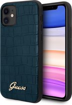 Blauw hoesje van Guess - Backcover - iPhone 11 - GUHCN61PCUMLCRBL