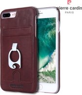 Bruin hoesje Pierre Cardin - Backcover - Stijlvol - Leer - voor iPhone 7-8 Plus - Luxe cover