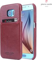 Rood hoesje Pierre Cardin - Backcover - Stijlvol - Leer - Galaxy S6 - Luxe cover