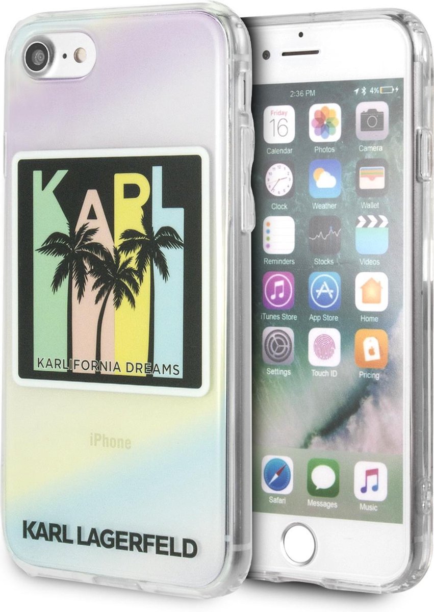 Print hoesje van Karl Lagerfeld - Backcover - Karlifornia Dreams - iPhone 7-8 - Siliconen