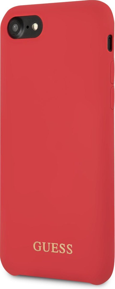 Rood hoesje van Guess - Backcover - Silicone - iPhone 7-8 - Gold Logo