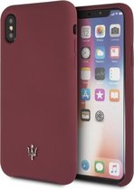 Rood hoesje van Maserati - Backcover - Soft Touch - iPhone X-Xs - Hoogwaardige kwaliteit