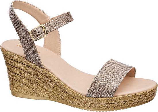 Graceland Dames Roségouden sandalette sleehak - Maat 37 | bol.com