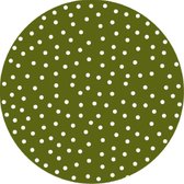Mat, Vloermat, Vloerkleed, Tapijt, Kind - Kinderkamer Green Dots - Rond - Wasbaar - Antislip - 115 x 115 cm