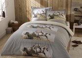 100% katoen dekbedovertrekset 140x200 cm + 1 sloop 65x65 cm WILD HORSE (met flessenhals instopstrook)