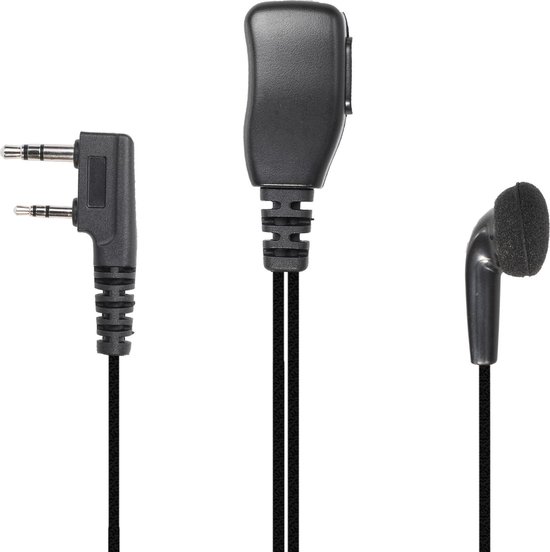 Hoornie® 2 Pins Earbud Oortje voor Kenwood & BaoFeng portofoons